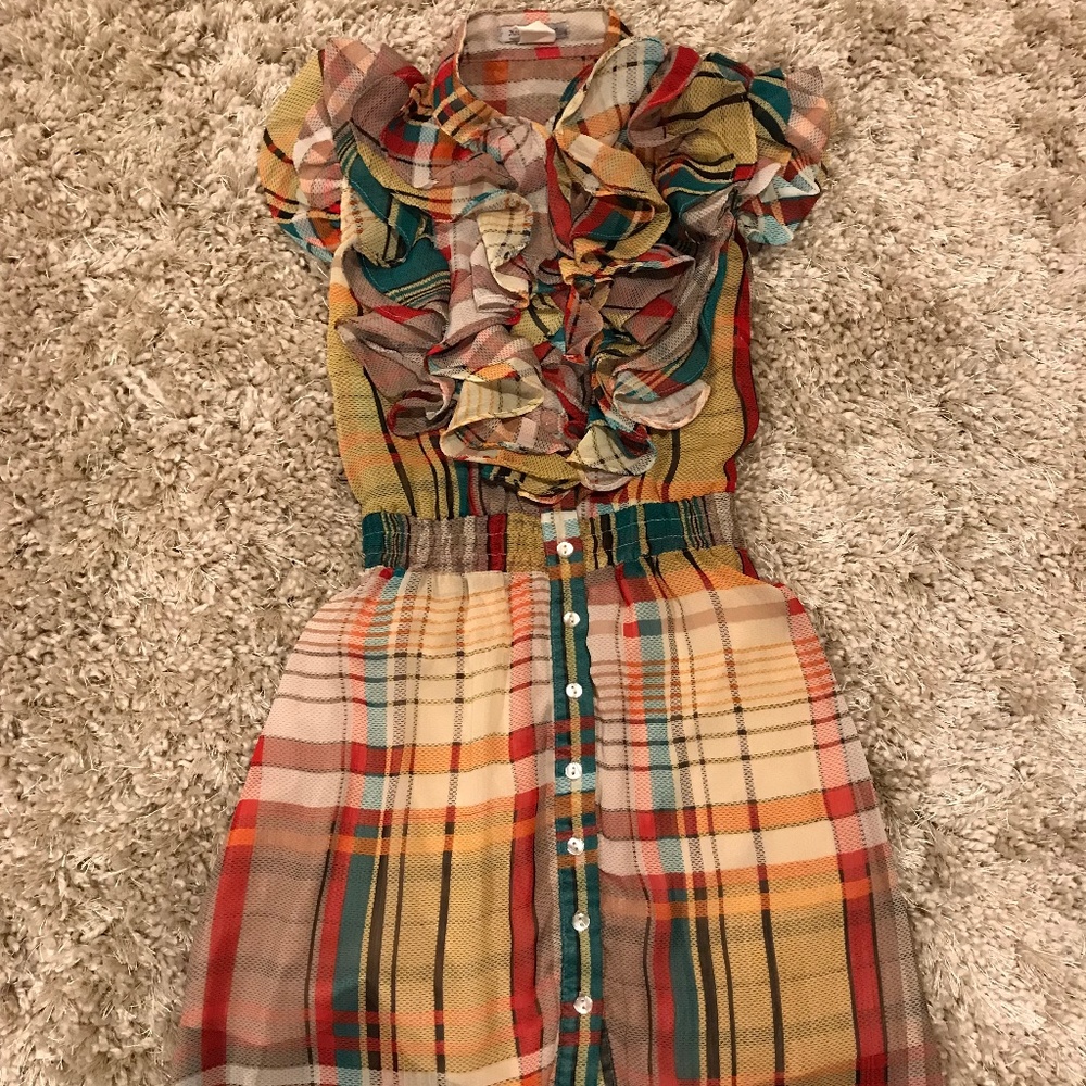 Pattern Dress with ruffles